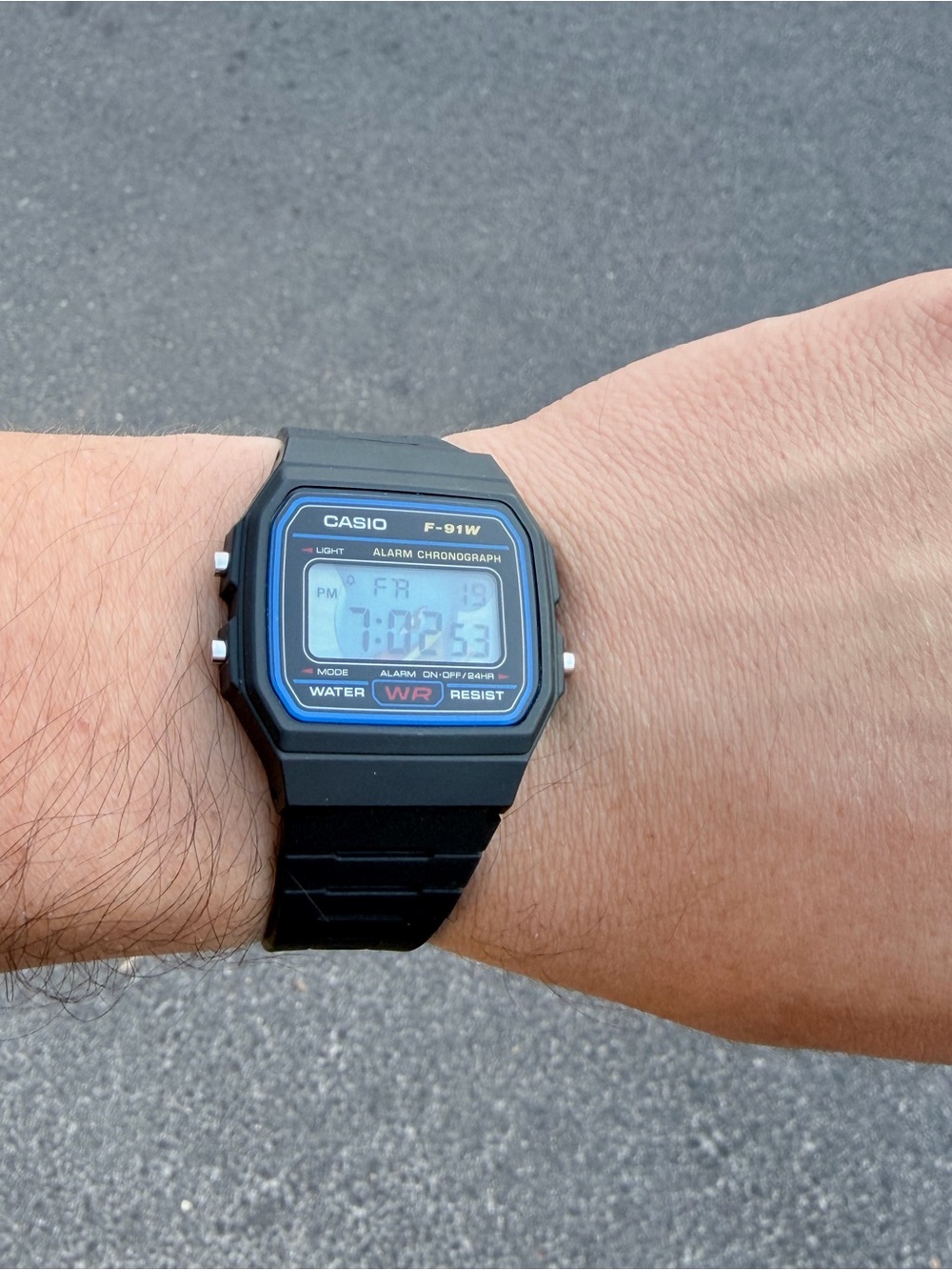 Casio F-91W Modded Watch Lapras Background